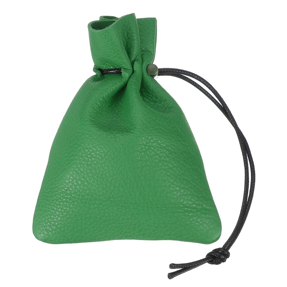 2579 1 Pcs Drawstring Bag, Leather Coin Purse, Change Purse , 's Leather